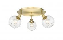  516-3C-SG-G122-6 - Athens - 3 Light - 18 inch - Satin Gold - Flush Mount