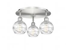  516-3C-SN-G1213-6 - Athens Deco Swirl - 3 Light - 18 inch - Satin Nickel - Flush Mount