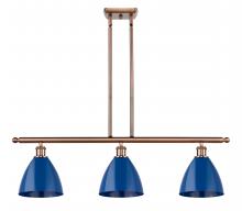 Innovations Lighting 516-3I-AC-MBD-75-BL - Plymouth - 3 Light - 36 inch - Antique Copper - Cord hung - Island Light