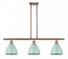 Innovations Lighting 516-3I-AC-MBD-75-SF - Plymouth - 3 Light - 36 inch - Antique Copper - Cord hung - Island Light