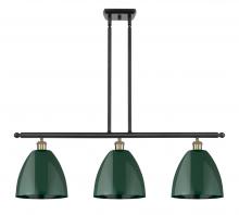  516-3I-BAB-MBD-9-GR - Plymouth - 3 Light - 36 inch - Black Antique Brass - Cord hung - Island Light