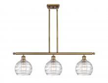  516-3I-BB-G1213-8 - Athens Deco Swirl - 3 Light - 36 inch - Brushed Brass - Cord hung - Island Light