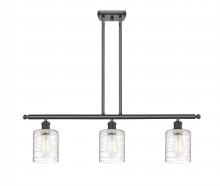  516-3I-BK-G1113 - Cobbleskill - 3 Light - 36 inch - Matte Black - Cord hung - Island Light