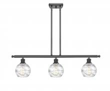  516-3I-BK-G1213-6 - Athens Deco Swirl - 3 Light - 36 inch - Matte Black - Cord hung - Island Light