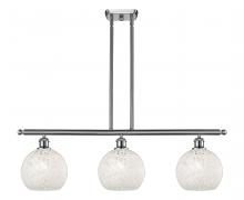  516-3I-SN-G1216-8WM - White Mouchette - 3 Light - 36 inch - Brushed Satin Nickel - Stem Hung - Island Light