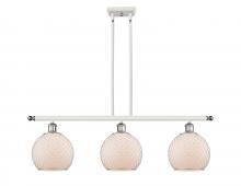  516-3I-WPC-G121-8CSN - Farmhouse Chicken Wire - 3 Light - 36 inch - White Polished Chrome - Cord hung - Island Light