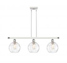  516-3I-WPC-G1215-8 - Athens Water Glass - 3 Light - 36 inch - White Polished Chrome - Cord hung - Island Light