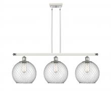  516-3I-WPC-G122-10CSN - Farmhouse Chicken Wire - 3 Light - 37 inch - White Polished Chrome - Cord hung - Island Light