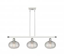  516-3I-WPC-G555-8CL - Ithaca - 3 Light - 36 inch - White Polished Chrome - Cord hung - Island Light