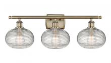  516-3W-AB-G555-8CL - Ithaca - 3 Light - 28 inch - Antique Brass - Bath Vanity Light