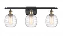  516-3W-BAB-G1013 - Belfast - 3 Light - 26 inch - Black Antique Brass - Bath Vanity Light