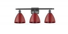  516-3W-BK-MBD-75-RD - Plymouth - 3 Light - 28 inch - Matte Black - Bath Vanity Light