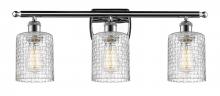  516-3W-PC-G112C-5CL - Cobbleskill - 3 Light - 25 inch - Polished Chrome - Bath Vanity Light