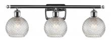  516-3W-PC-G122C-6CL - Athens - 3 Light - 26 inch - Polished Chrome - Bath Vanity Light