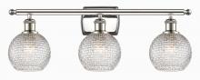  516-3W-PN-G122C-6CL - Athens - 3 Light - 26 inch - Polished Nickel - Bath Vanity Light