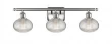  516-3W-SN-G555-6CL - Ithaca - 3 Light - 26 inch - Brushed Satin Nickel - Bath Vanity Light