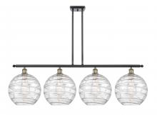  516-4I-BAB-G1213-12 - Athens Deco Swirl - 4 Light - 50 inch - Black Antique Brass - Cord hung - Island Light