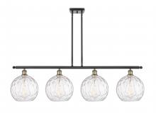  516-4I-BAB-G1215-10 - Athens Water Glass - 4 Light - 48 inch - Black Antique Brass - Cord hung - Island Light