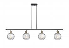  516-4I-BAB-G1215-6 - Athens Water Glass - 4 Light - 48 inch - Black Antique Brass - Cord hung - Island Light