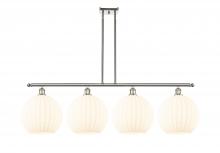  516-4I-PN-G1217-12WV - White Venetian - 4 Light - 50 inch - Polished Nickel - Stem Hung - Island Light