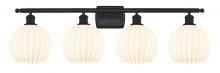 Innovations Lighting 516-4W-BK-G1217-8WV - White Venetian - 4 Light - 38 inch - Matte Black - Bath Vanity Light