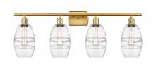  516-4W-SG-G557-6CL - Vaz - 4 Light - 36 inch - Satin Gold - Bath Vanity Light