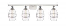  516-4W-WPC-G557-6CL - Vaz - 4 Light - 36 inch - White Polished Chrome - Bath Vanity Light