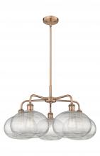  516-5CR-AC-G555-10CL - Ithaca - 5 Light - 28 inch - Antique Copper - Chandelier