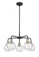  516-5CR-BAB-G1213-6 - Athens Deco Swirl - 5 Light - 24 inch - Black Antique Brass - Chandelier