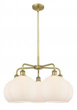  516-5CR-BB-G121-10 - Athens - 5 Light - 28 inch - Brushed Brass - Chandelier