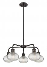  516-5CR-OB-G555-6CL - Ithaca - 5 Light - 24 inch - Oil Rubbed Bronze - Chandelier