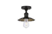  517-1C-BK-M17-BK - Scallop - 1 Light - 8 inch - Matte Black - Semi-Flush Mount