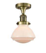  517-1CH-AB-G321 - Olean - 1 Light - 7 inch - Antique Brass - Semi-Flush Mount