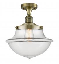  517-1CH-AB-G542 - Oxford - 1 Light - 12 inch - Antique Brass - Semi-Flush Mount