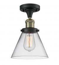  517-1CH-BAB-G42 - Cone - 1 Light - 8 inch - Black Antique Brass - Semi-Flush Mount