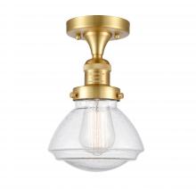  517-1CH-SG-G324 - Olean - 1 Light - 7 inch - Satin Gold - Semi-Flush Mount