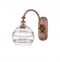  518-1W-AC-G556-8CL - Rochester - 1 Light - 8 inch - Antique Copper - Sconce