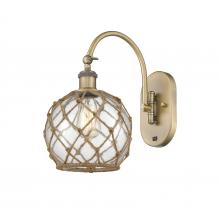  518-1W-BB-G122-8RB - Farmhouse Rope - 1 Light - 8 inch - Brushed Brass - Sconce