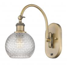  518-1W-BB-G122C-6CL - Athens - 1 Light - 6 inch - Brushed Brass - Sconce