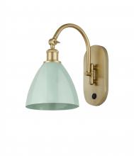 Innovations Lighting 518-1W-SG-MBD-75-SF - Plymouth - 1 Light - 8 inch - Satin Gold - Sconce