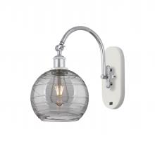  518-1W-WPC-G1213-8SM - Athens Deco Swirl - 1 Light - 8 inch - White Polished Chrome - Sconce