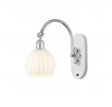  518-1W-WPC-G1217-6WV - White Venetian - 1 Light - 6 inch - White Polished Chrome - Sconce