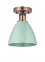 Innovations Lighting 616-1F-AC-MBD-75-SF - Plymouth - 1 Light - 8 inch - Antique Copper - Semi-Flush Mount