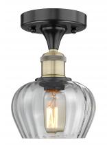 Innovations Lighting 616-1F-BAB-G92 - Fenton - 1 Light - 7 inch - Black Antique Brass - Semi-Flush Mount