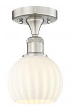  616-1F-SN-G1217-6WV - White Venetian - 1 Light - 6 inch - Brushed Satin Nickel - Semi-Flush Mount