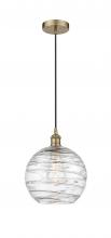  616-1P-AB-G1213-10 - Athens Deco Swirl - 1 Light - 10 inch - Antique Brass - Cord hung - Mini Pendant