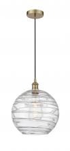  616-1P-AB-G1213-12 - Athens Deco Swirl - 1 Light - 12 inch - Antique Brass - Cord hung - Mini Pendant