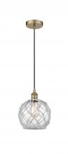  616-1P-AB-G122-8RW - Edison - 1 Light - 8 inch - Antique Brass - Mini Pendant