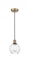  616-1P-AB-G362 - Waverly - 1 Light - 6 inch - Antique Brass - Cord hung - Mini Pendant