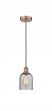  616-1P-AC-G257 - Caledonia - 1 Light - 5 inch - Antique Copper - Cord hung - Mini Pendant